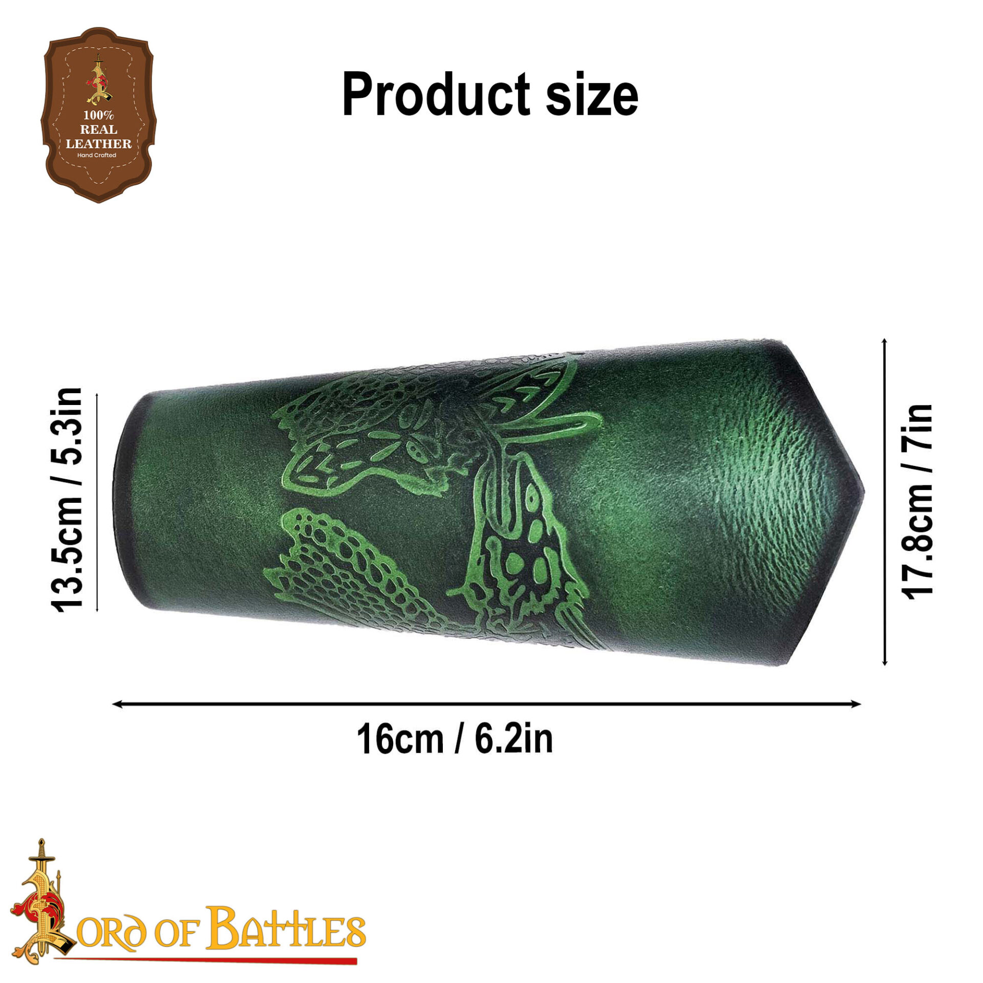 Fantasy Leather Bracers with Embossed Dragon Motif-25907GR 2