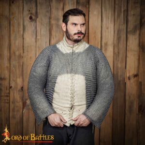 Butted Steel Chainmail Armor – 9mm Round Rings, 16-Gauge Spring Steel, Half Sleeve Design