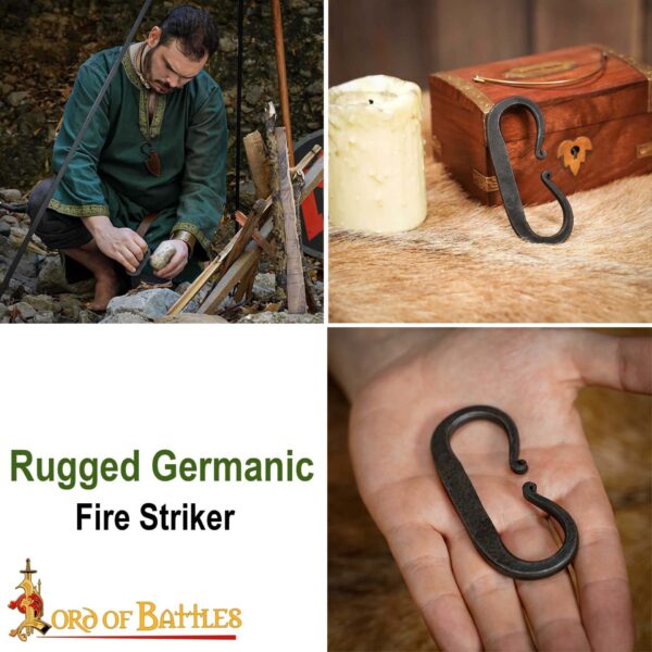 Rugged Germanic Hand Forged Fire Striker Functional Camping Gear - Image 7