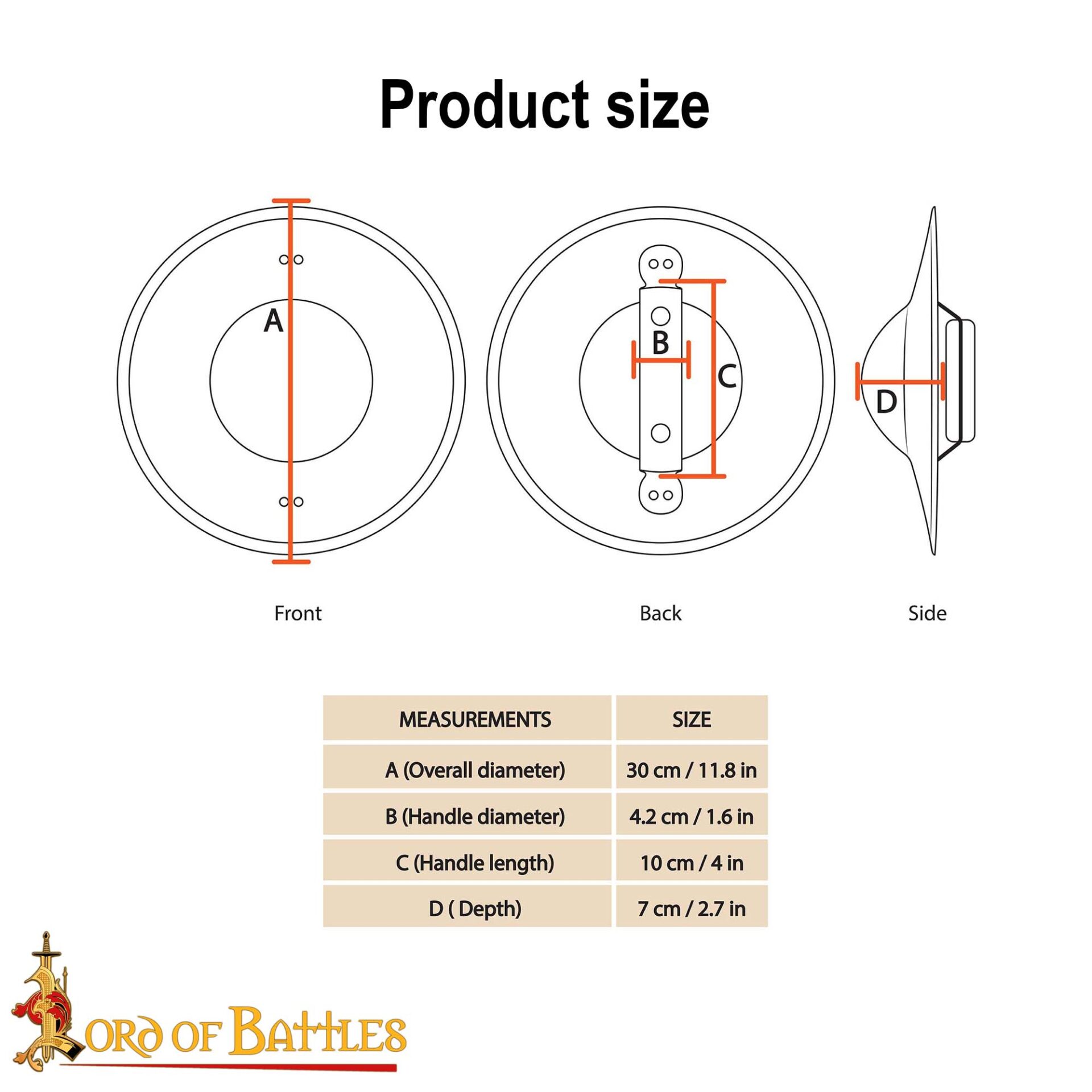 15th Century Medieval Steel Buckler Shield-2132BK16 2