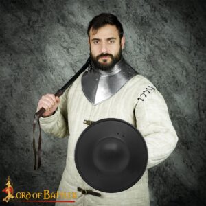 Medieval Hand-Forged Steel Buckler Shield | 16-Gauge Combat Shield for HEMA, LARP & Stage Combat