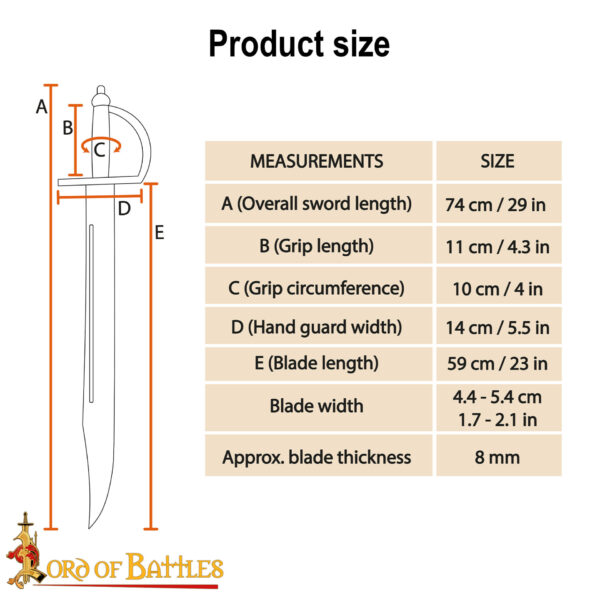Pirate Cutlass Handcrafted Functional Wooden Training Sword - Image 3
