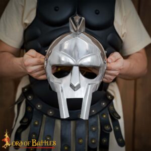 Legendary "Maximus" Gladiator Steel Helmet with Leather Liner
