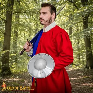 Medieval Hand-Forged Steel Buckler Shield | 16-Gauge Combat Shield for HEMA, LARP & Stage Combat