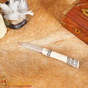 Stainless Steel Folding Knife with Bone Handle