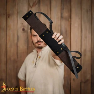Two-Tone Suede Leather Archery Quiver, Medieval Back Quiver