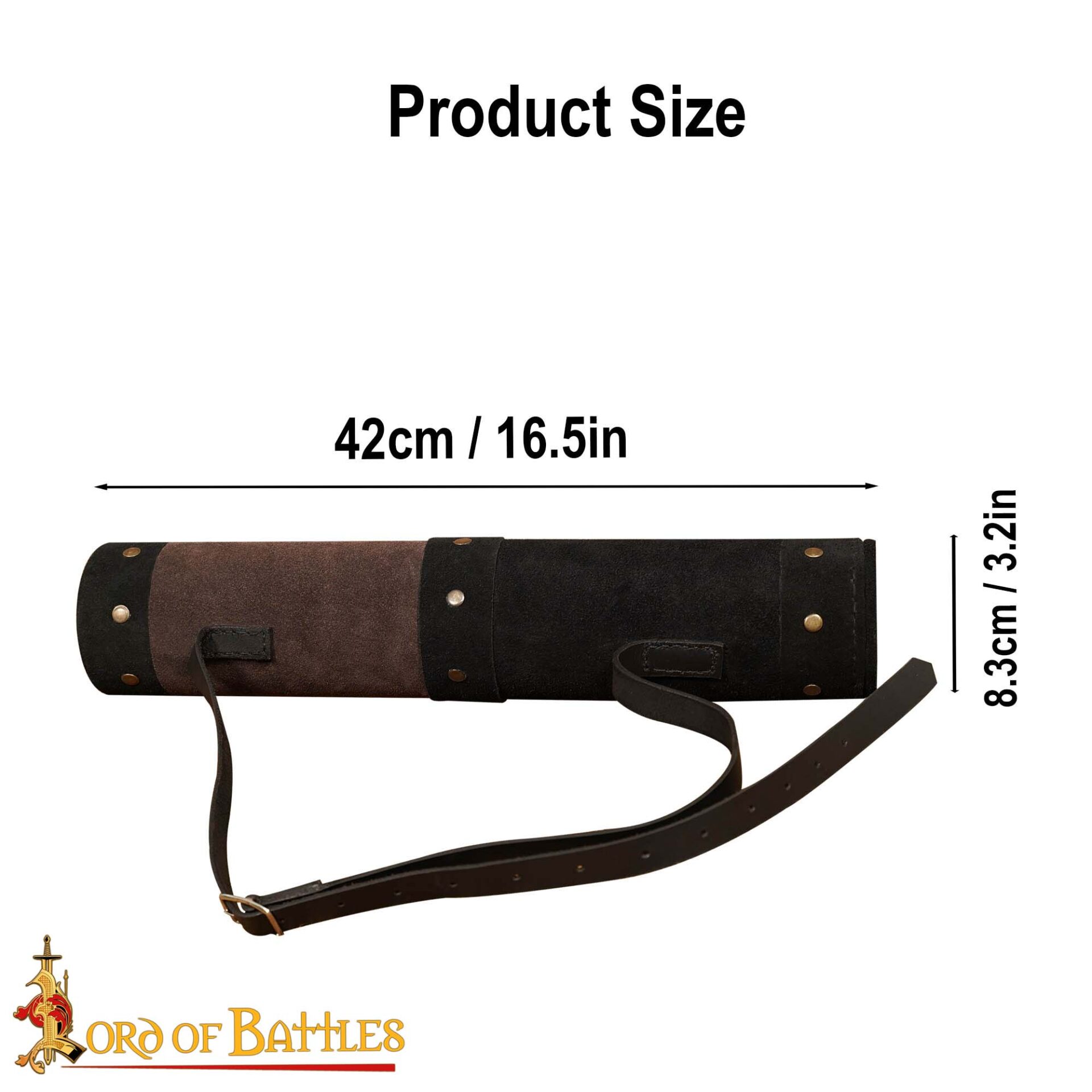 Medieval 14th Century Suede Leather Archery Quiver with Riveted Bands 26160BRS 2