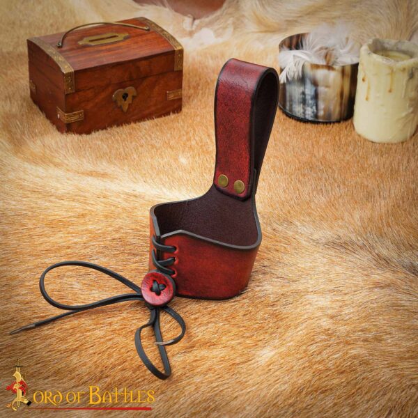 Handcrafted Genuine Leather Horn Holders for Drinking Horns - Image 8