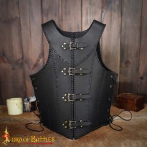 Lady Warrior Leather Corset – Handcrafted Genuine Leather with Brass Buckles
