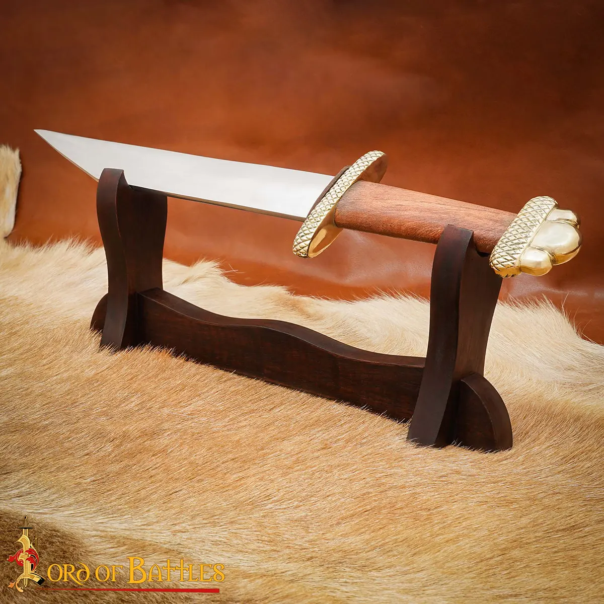 Medieval Wooden Sword Stand Single-Tier Tabletop Display Medieval Wooden Sword Stand Single-Tier Tabletop Display - Image 8