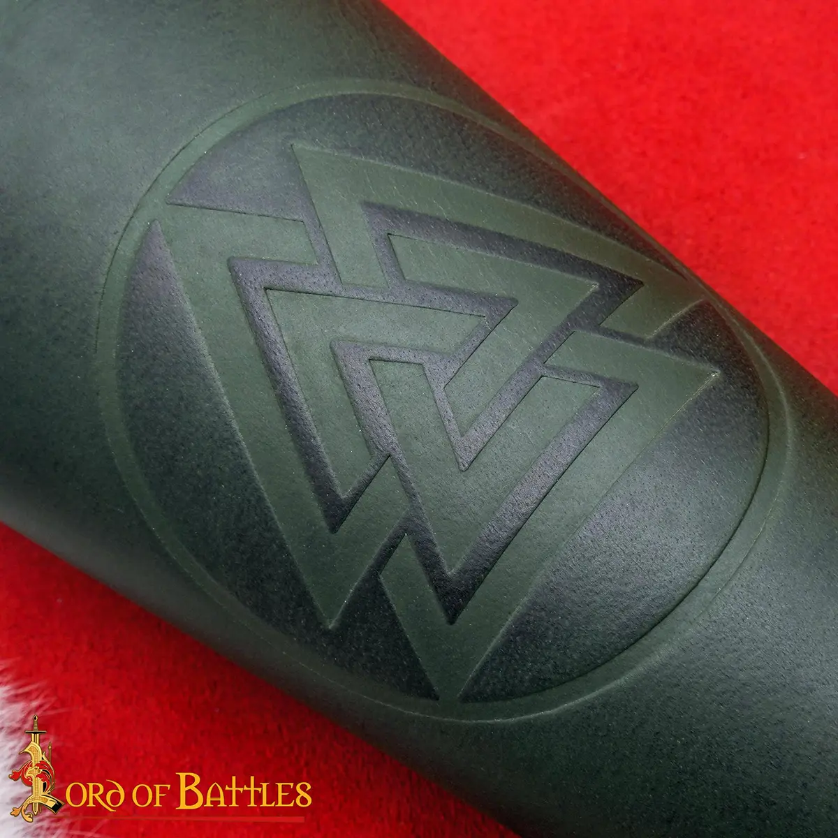 Warrior of the Realm Genuine Leather Bracers with Viking Valknut Symbol Warrior of the Realm Genuine Leather Bracers with Viking Valknut Symbol - Image 7