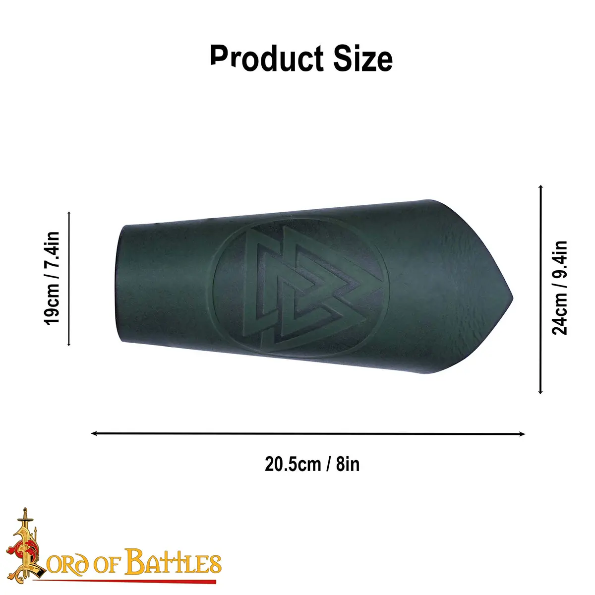 Warrior of the Realm Genuine Leather Bracers with Viking Valknut Symbol Warrior of the Realm Genuine Leather Bracers with Viking Valknut Symbol - Image 3