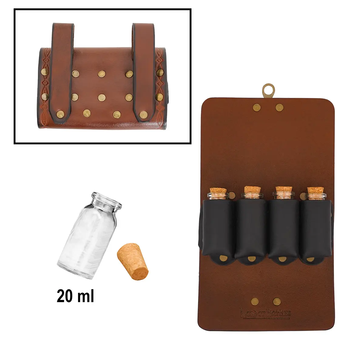 Fantasy Leather Potion Pouch - 4 Bottle Fantasy Leather Potion Pouch - 4 Bottle - Image 3