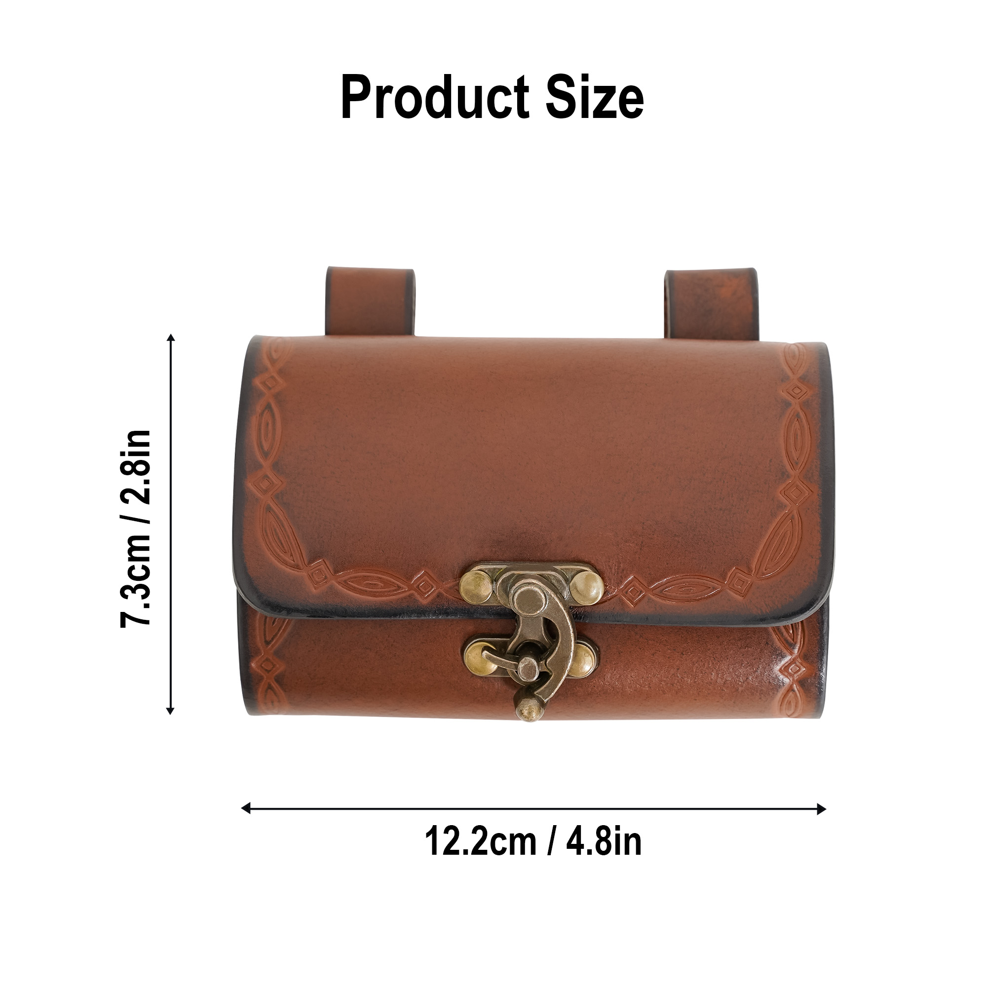 Genuine leather belt loop clasp bag/purse