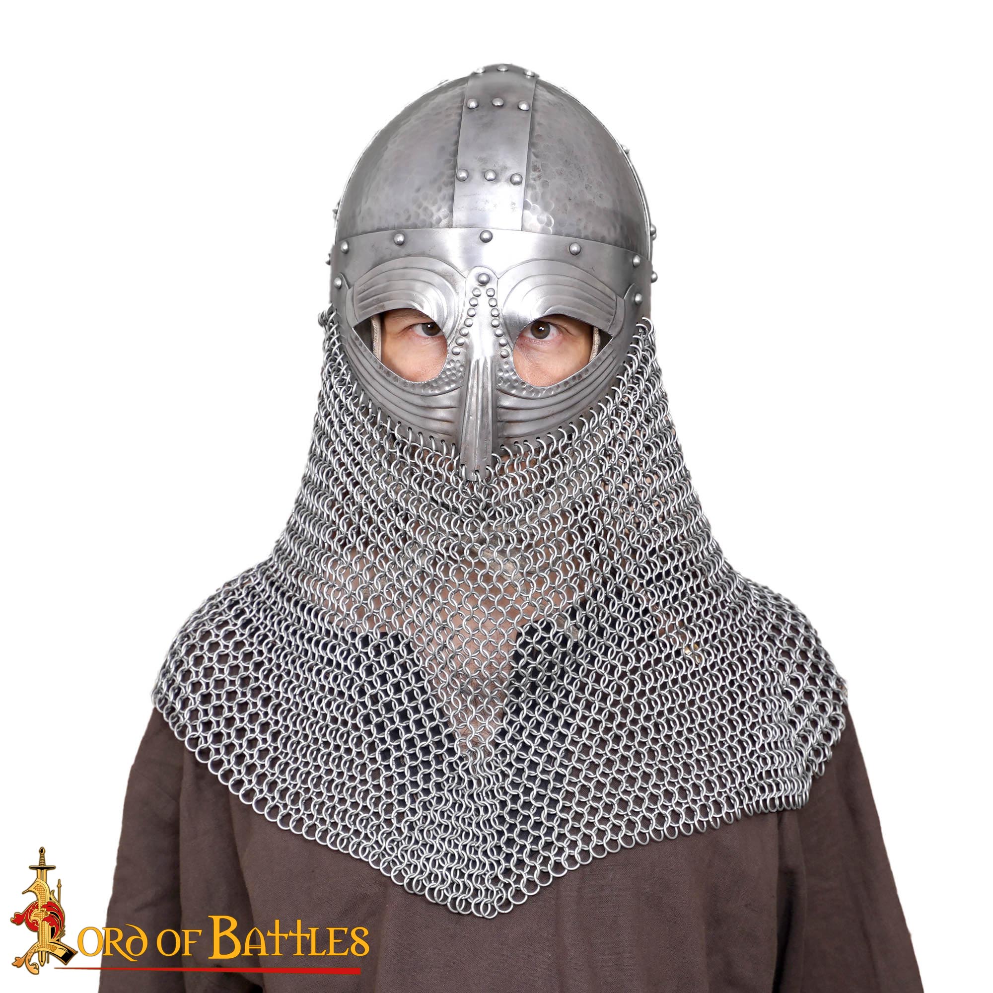 Antique Viking Spectacle Helmet with Butted Chainmail Camail - 25163 3