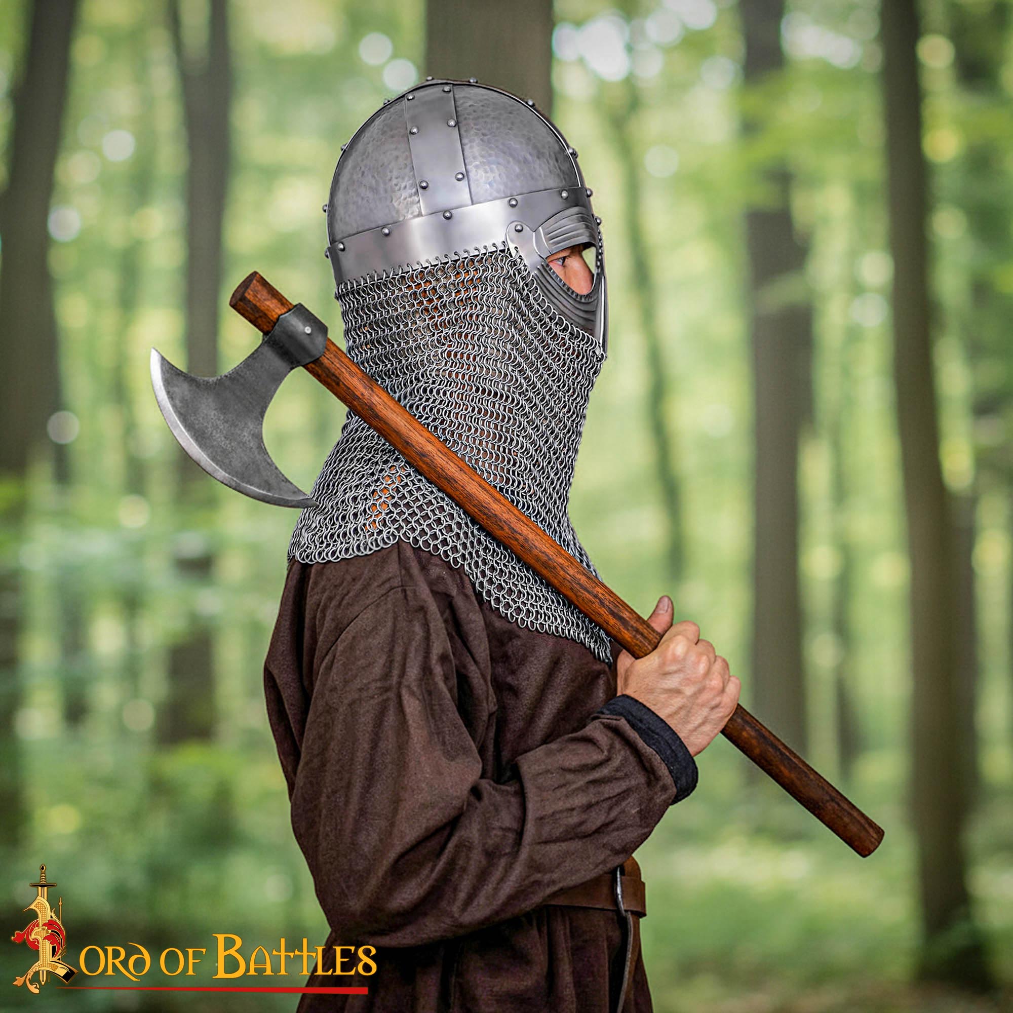 Antique Viking Spectacle Helmet with Butted Chainmail Camail - 25163 5