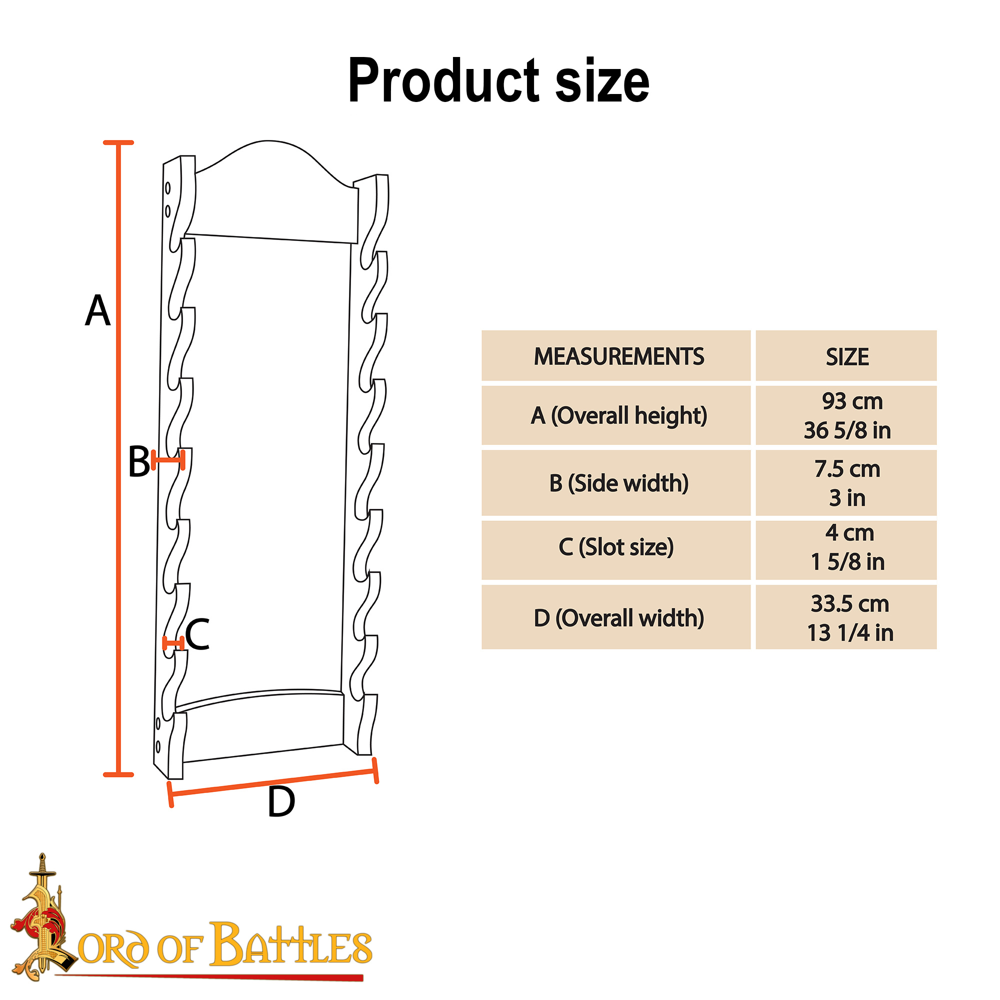Eight Tier Handcrafted Genuine Hardwood Sword and Axe Stand-26154 2