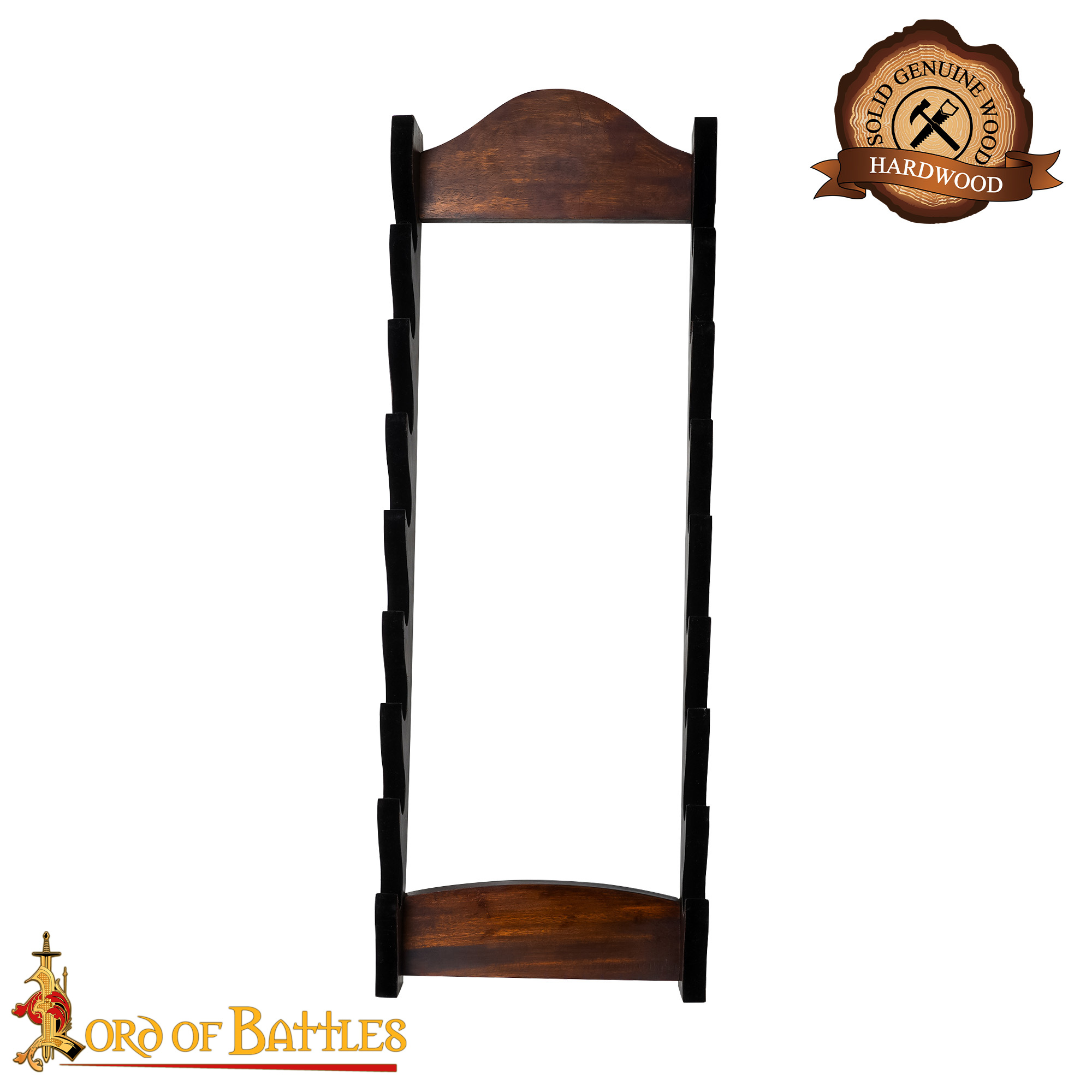 Eight Tier Handcrafted Genuine Hardwood Sword and Axe Stand-26154 4