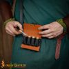 Medieval Elf Leather Potion Belt Pouch with 4 Mini Glass Bottles - 26250BR 1