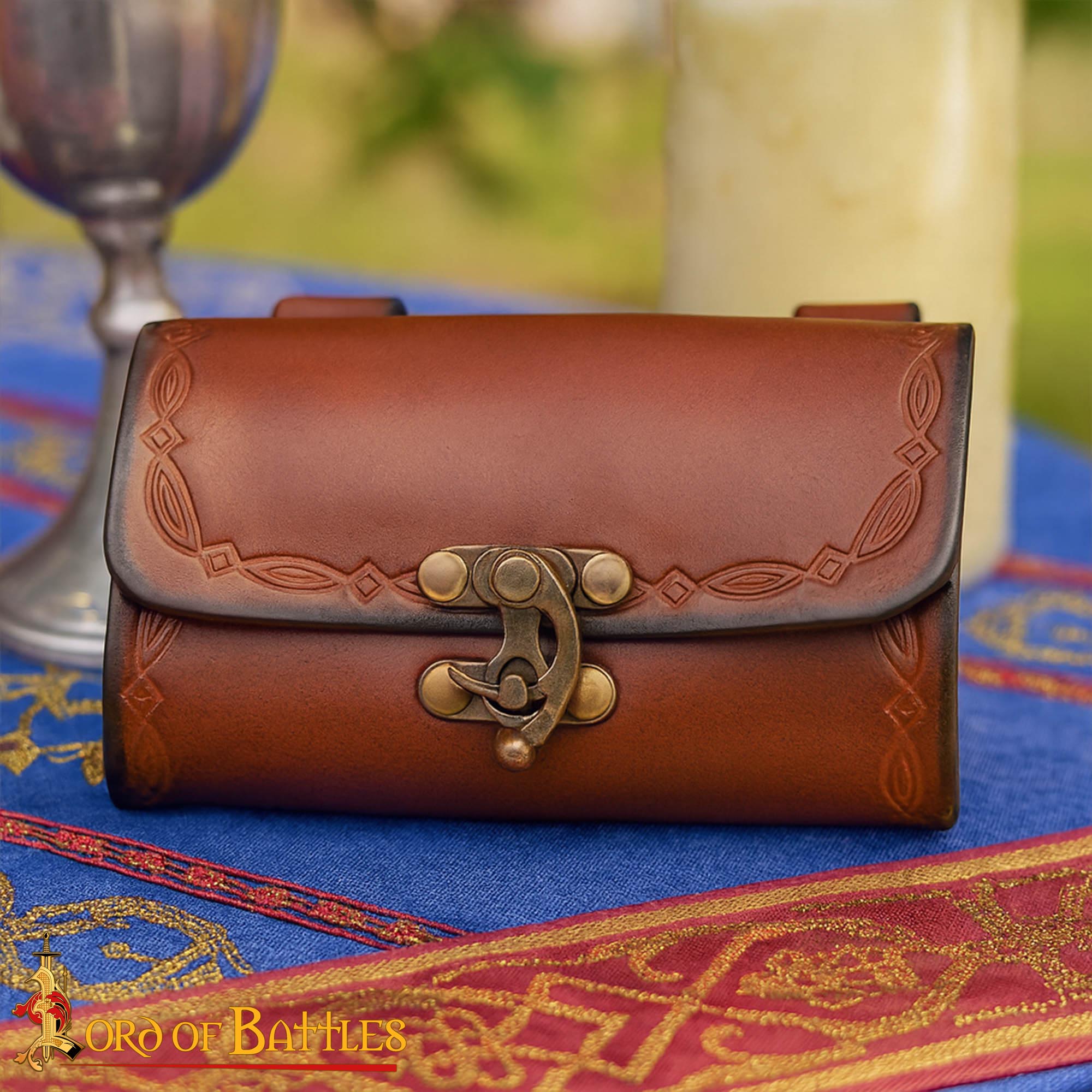 Medieval Elf Leather Potion Belt Pouch with 4 Mini Glass Bottles - 26250BR 5