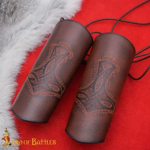 Mighty Mjolnir Genuine Leather Bracers