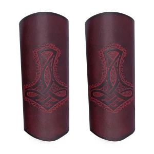 Mighty Mjolnir Genuine Leather Bracers