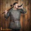 Chainmail Haubergeon Stainless Steel, Half Sleeves, 9 mm 18 Gauge Flat Ring Round Riveted with Alternate Flat Solid Rings - 184N 5
