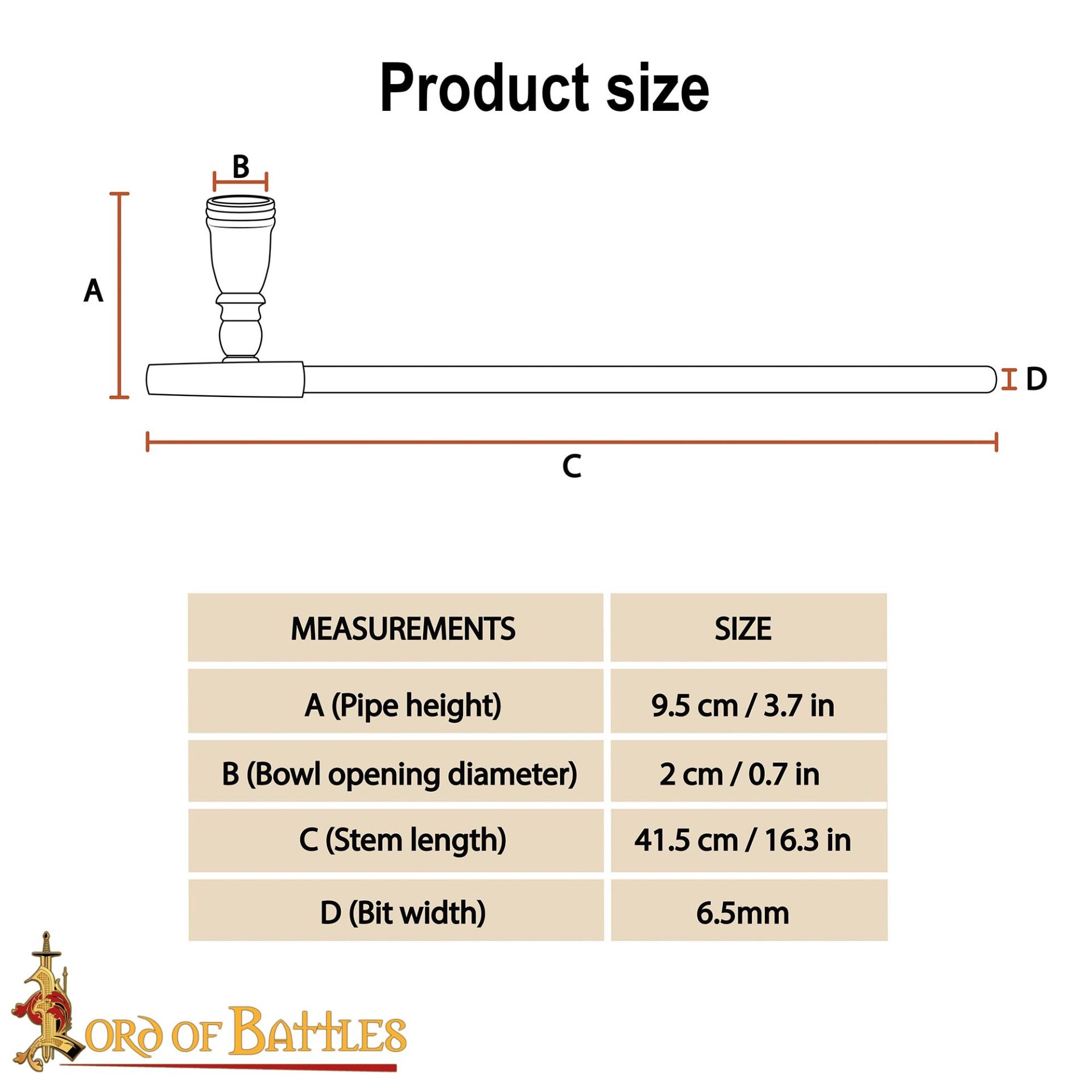 Handcrafted Medieval Acacia Wood Smoking Pipe - 26194 2