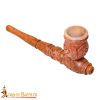 Medieval Hand-Engraved Wooden Smoking Pipe-26193 3