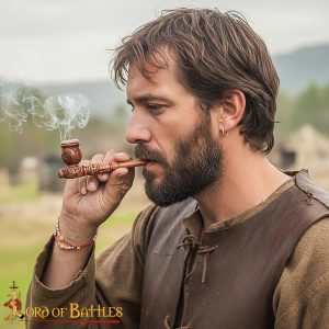 Miniature Acacia Wood Tobacco Pipe – Hand-Carved with Vintage Detachable Bowl