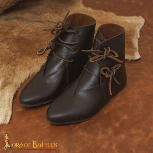 Medieval Turnshoes Handmade Leather Side-Laced Ankle Boots – Historical Viking & Medieval Footwear