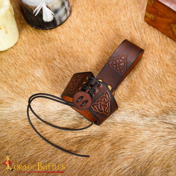 Handcrafted Horn Holder with Embossed Celtic Knot Design - Image 5
