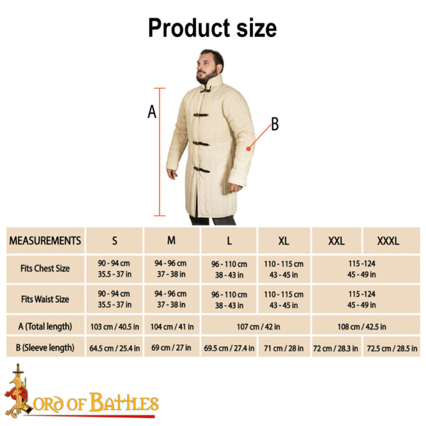 Medieval Front Opened Padded Gambeson (Type 10) Handmade from Canvas Cotton - Image 3
