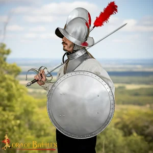 Rodela Shield - 16 Gauge Steel Round Shield with Brass Accents