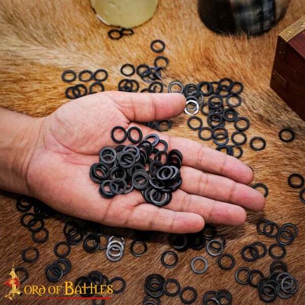 Mild Steel Loose Rings, Solid Flat Rings, 9 mm 17 gauge, Craft and Repair Chainmail Armour - Image 2