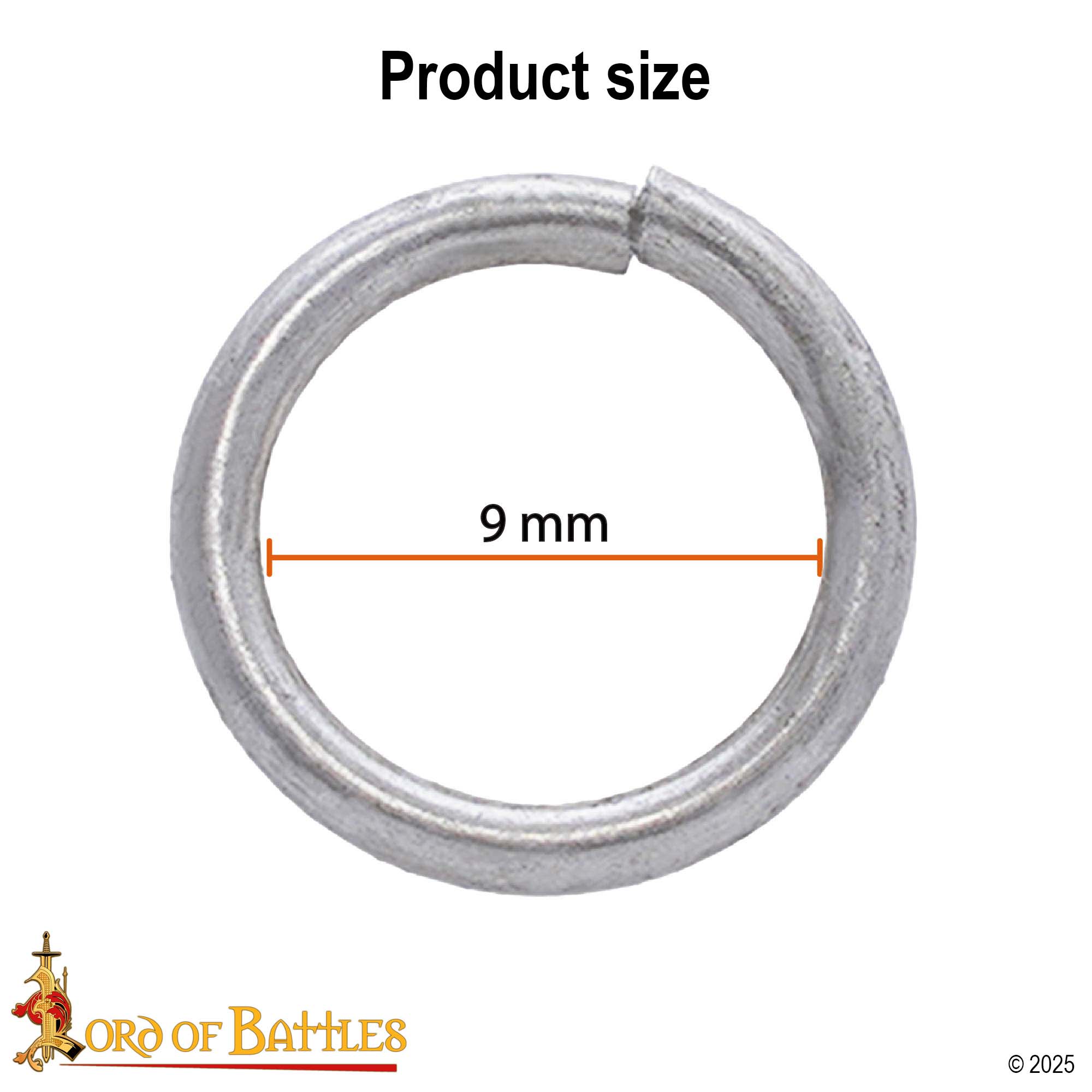 Loose Chainmail Rings 9 mm 16 Gauge Mild Steel Butted-816N 2