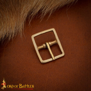 Medieval Brass Belt Buckle – Compact Rectangular Frame , 1.6 cm