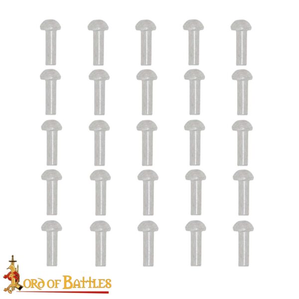12th–16th Century Medieval Round Head Steel Rivets – Dome Rivet Set for Armor and Chainmail Pack of 25 26290 25Pcs 4