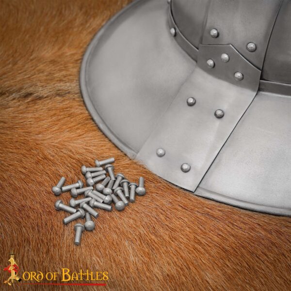 12th–16th Century Medieval Round Head Steel Rivets – Dome Rivet Set for Armor and Chainmail Pack of 25 26290 25Pcs 6