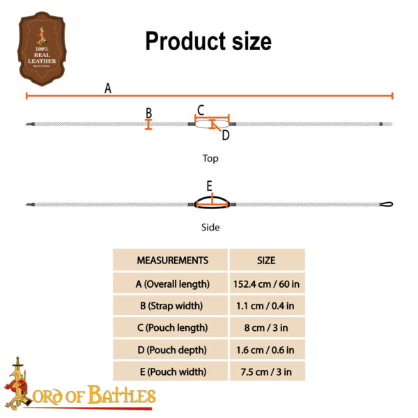 Balearic Roman Greek Sling Genuine Leather Braided Cords - Image 3
