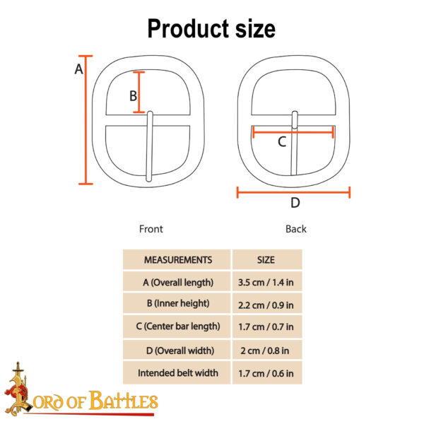 Small Oval Steel Buckle Set of 3 - Image 3