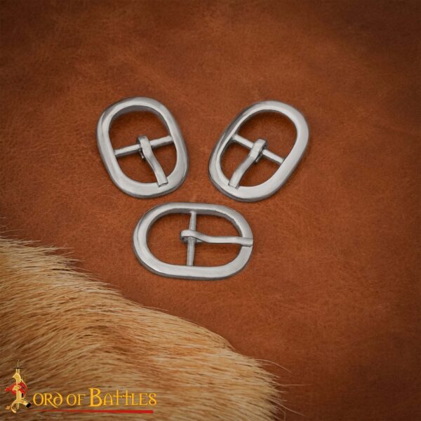Small Oval Steel Buckle Set of 3