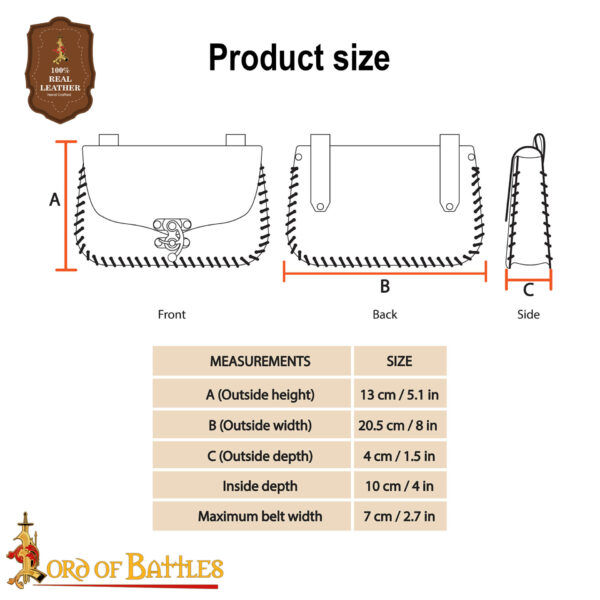 Aelindra ‘The Messenger’ Genuine Leather Belt Bag - Image 3