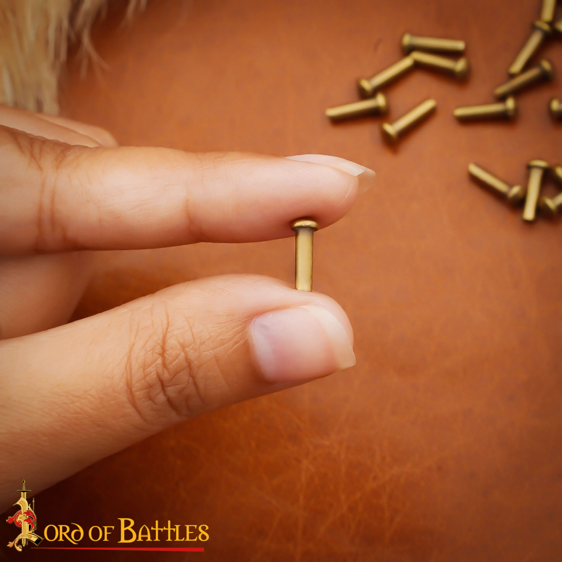 14th–16th Century Medieval Solid Brass Round Head Rivets – 25 Piece Set for Leathercraft, Armor Repair, Historical Reenactment, and Costume Hardware-25775-25Pcs 4