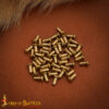 14th–16th Century Medieval Solid Brass Round Head Rivets – 25 Piece Set for Leathercraft Armor Repair Historical Reenactment and Costume Hardware 26282 25PCS