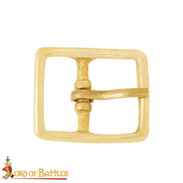 Rectangular Medieval Brass Belt Buckle – Solid Brass Fitting for Historical Belts & Accessories - Image 3