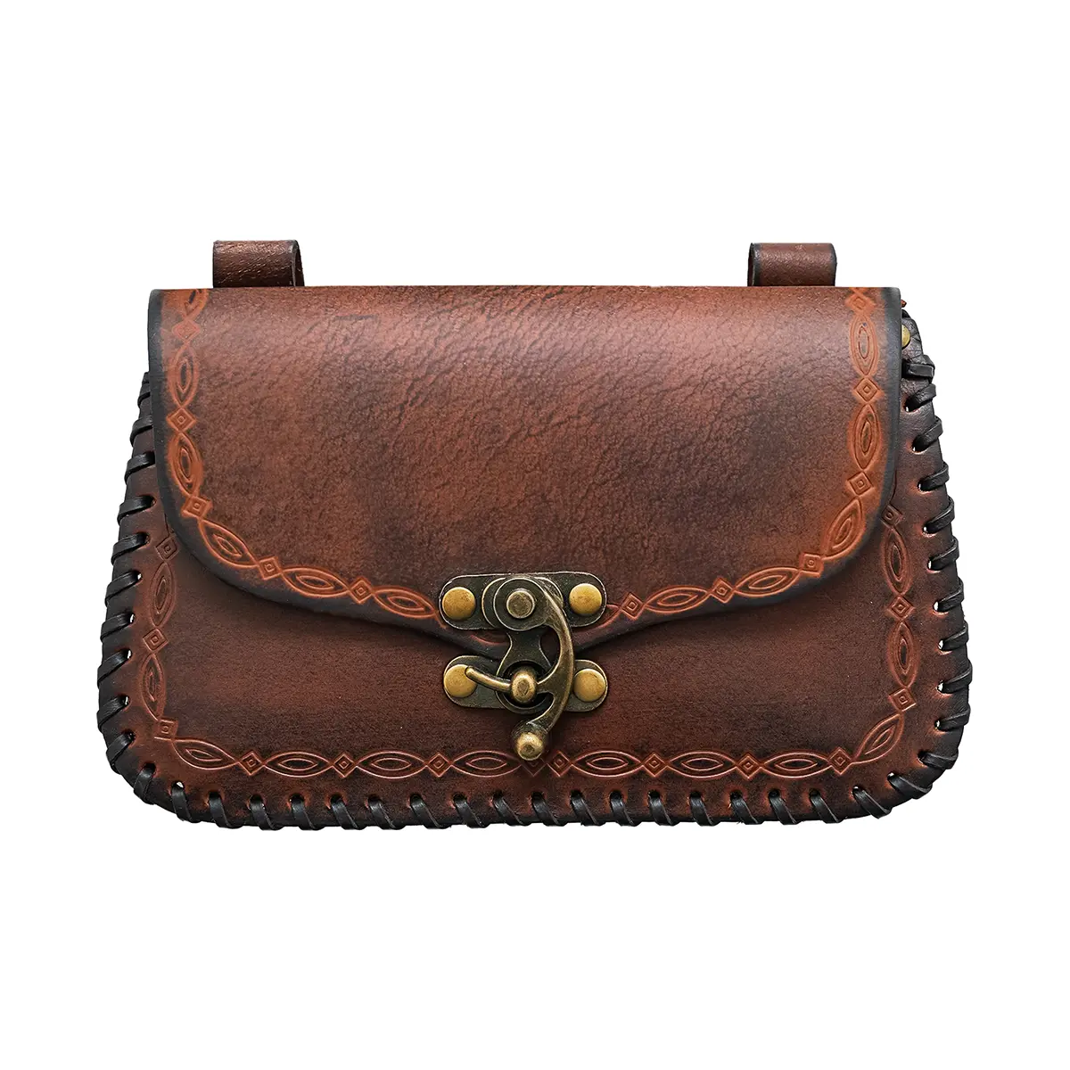 Embossed Medieval Sorcerer Leather Belt Bag Embossed Medieval Sorcerer Leather Belt Bag - Image 5