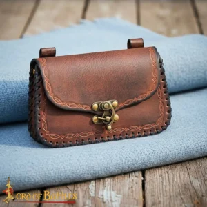 Embossed Medieval Sorcerer Leather Belt Bag