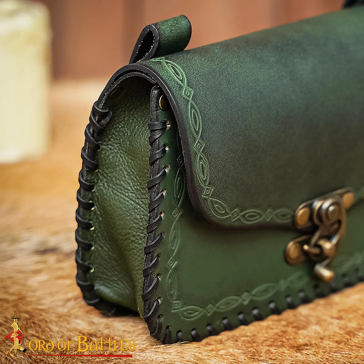 Embossed Medieval Sorcerer Leather Belt Bag Embossed Medieval Sorcerer Leather Belt Bag - Image 7