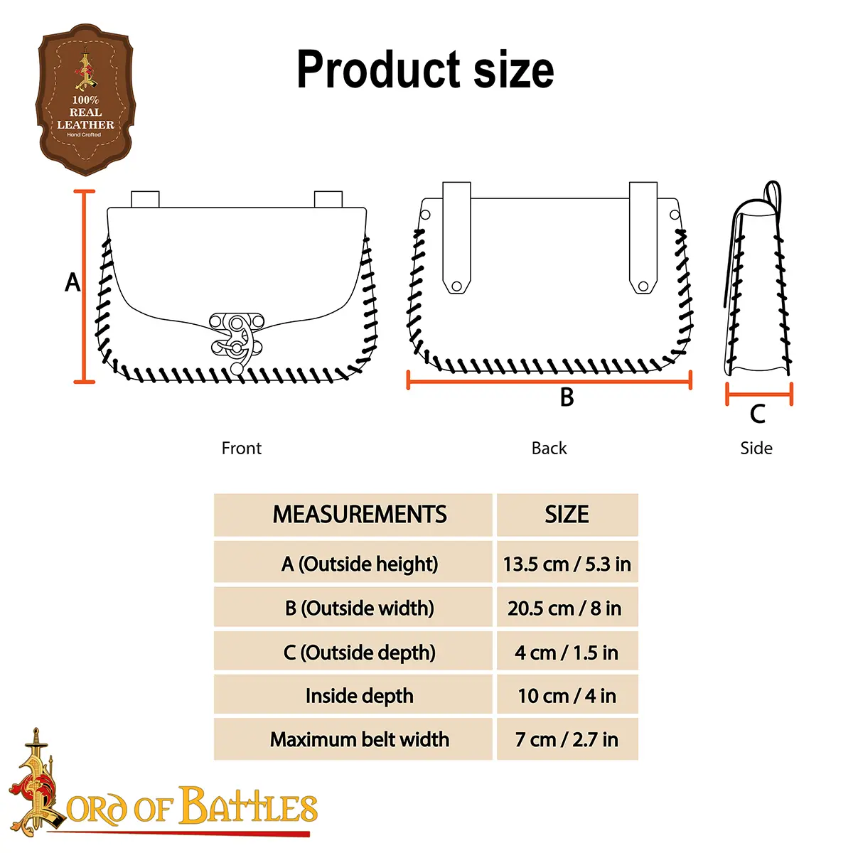 Embossed Medieval Sorcerer Leather Belt Bag Embossed Medieval Sorcerer Leather Belt Bag - Image 3